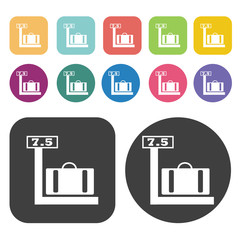 weight  check airport icons set. Vector Illustration eps10