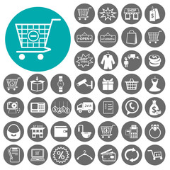 Shopping icons set. Vector Illustration eps10