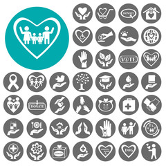 Charity donation Silhouette icons. Vector Illustration eps10