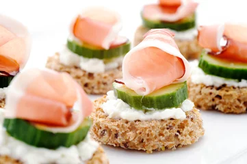 Crédence de cuisine en verre imprimé Finger food gastronomique