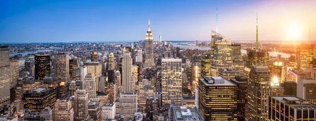 Gordijnen Manhattan New York Skyline-panorama © eyetronic