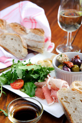 Rustic table setting with food