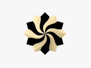 Golden black circular logo