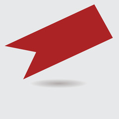 Red realistic detailed curved paper sale banner. Ribbon. Vector illustration