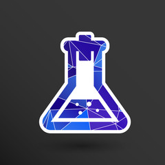 Chemical flask icon laboratory glass beaker lab vector