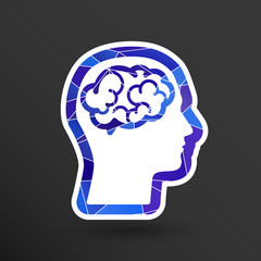 Head brain icon think design over vector illustration