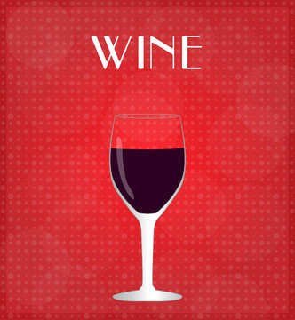 Drinks List Red Wine with Red Background EPS10