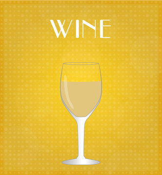 Drinks List White Wine with Golden Background EPS10