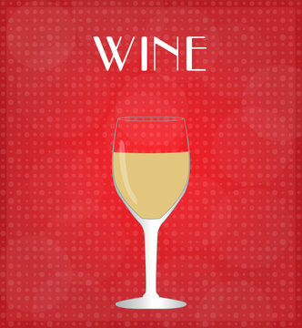 Drinks List White Wine with Red Background EPS10
