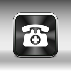 emergency call sign icon vector fire phone number button.