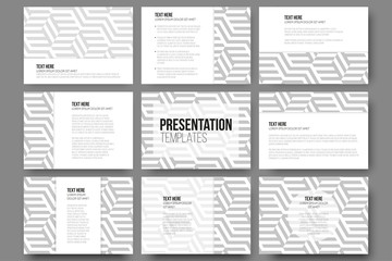 Naklejka na ściany i meble Set of 9 templates for presentation slides. Modern stylish