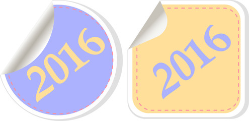 creative happy new year 2016 design. Flat design. button