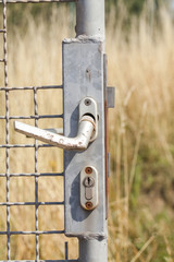 Rostige Tür auf Grundstück