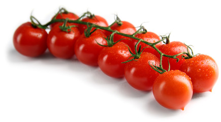 Cherry tomatoes isolated on white
