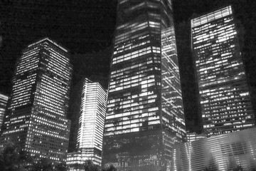 View of Manhattan at night