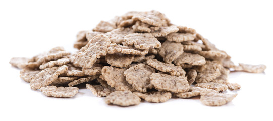 Wholemeal Cornflakes isolated on white