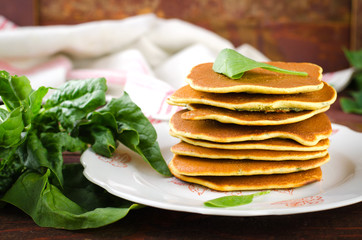 Vegetarian gluten free Spinach pancakes