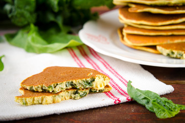 Vegetarian gluten free Spinach pancakes