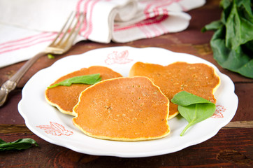 Vegetarian gluten free Spinach pancakes