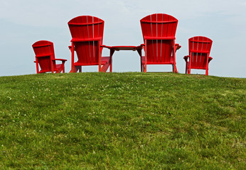 Red Adirondack Muskoka Chairs