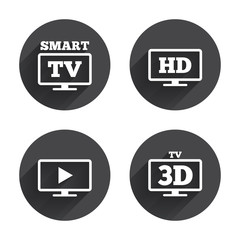 Smart TV mode icon. 3D Television symbol.