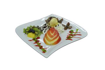 Vanilleeis mit Früchten - Eiskreation