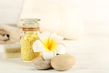 Spa treatments on light background