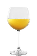 Glass of wine on grey background