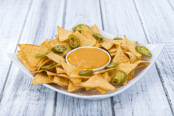 Nachos with Cheese Dip