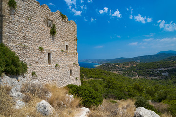 Fototapeta na wymiar Kritinia Castle on the west of Rhodes Island