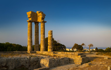 Fototapeta premium Acropolis of Rhodes at Monte Smith on Rhodes, Greece