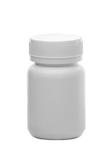 Medicine white pill bottle isolated