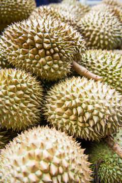 pile of fresh durain from garden