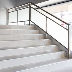 Wall murals Stairs white stairs in modern office