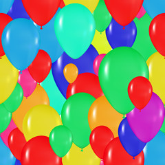 pattern of colorful balloons in the style of realism. for design cards, birthdays, weddings, fiesta, holidays, invitations on a white background