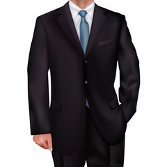 men's suit with a blue tie-style realism backgrounds for invitations, gift cards, business gifts