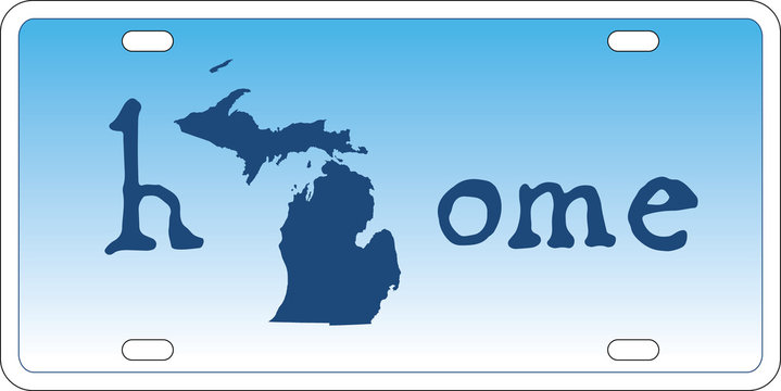 Michigan state license plate vector
