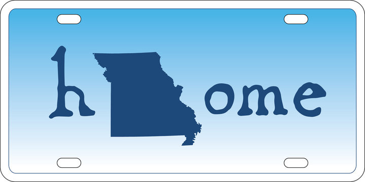 Missouri state license plate vector