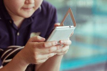 women lifestyle using a mobile phone with texting message on app