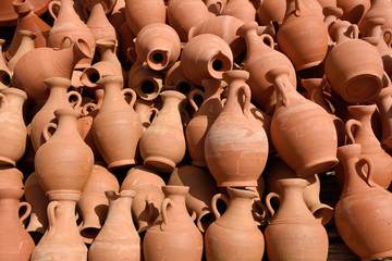 Fototapeta na wymiar Pots made of clay