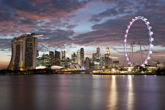 Singapore cityscape at sunset