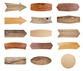 Wooden sign isolated on white background, Objects with clipping