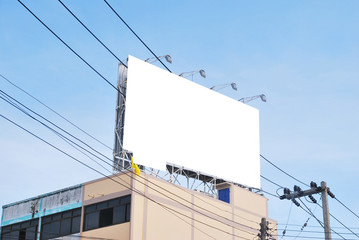 Blank billboard on the building.
