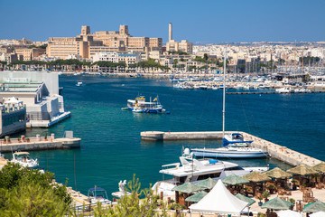 Port at city Valletta, Malta