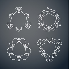 Set of outline monogram 03