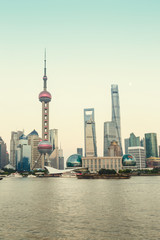 Beautiful Shanghai skyline at dusk，China