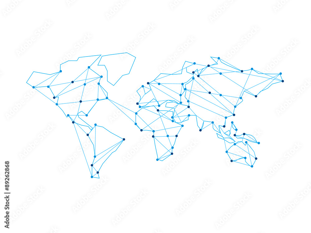 Sticker Vector design World map connection.