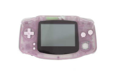 Old dirty portable game console with a small screen
