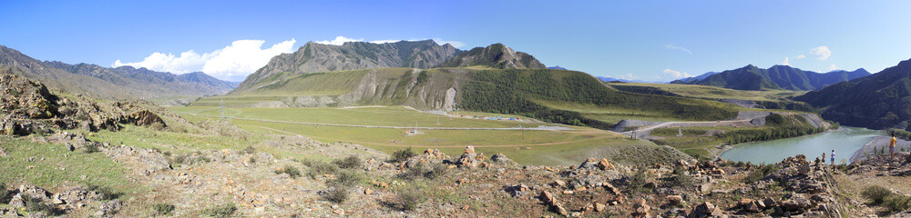 Confluence of mountain rivers Chuya and Katun.