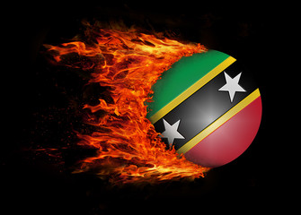 Flag with a trail of fire - Saint Kitts and Nevis